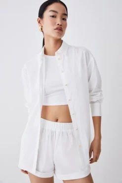 Budget 🎉 Karen Millen Cotton Button Down 👕 Shirt ✨ -Workwear Shop bkk08247 white xl 6