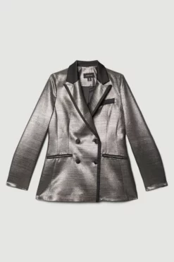Brand new 🔔 Karen Millen Metallic Jacquard Tailored Single Breasted Jacket 😀 -Workwear Shop bkk08377 gold xl 3