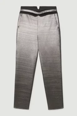 Brand new 🎉 Karen Millen Metallic Jacquard Waistband Detail Slim Leg Trouser 🔔 -Workwear Shop bkk08378 gold xl 3