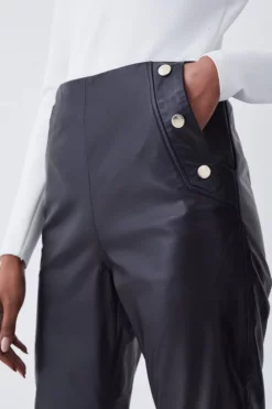 Wholesale 👏 Karen Millen Leather Button Pocket Detail Zip Hem Slim Leg 😀 -Workwear Shop bkk08499 black xl 4
