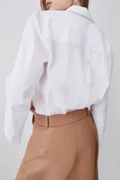 Budget 🛒 Karen Millen Button Sleeve Detail Tailored 👕 Shirt 🎉 -Workwear Shop bkk08716 white xl 2