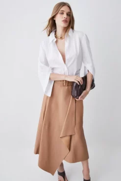 Budget 🛒 Karen Millen Button Sleeve Detail Tailored 👕 Shirt 🎉 -Workwear Shop bkk08716 white xl 4