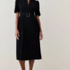 Best reviews of 👍 Karen Millen Tall Structured Crepe Forever Pleated Midi 👗 Dress 🧨