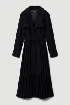 Discount 🎁 Karen Millen Plus Size Forever Pleat Belted Trench Midi 👗 Dress 👍 -Workwear Shop bkk08916 black xl 3