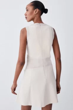 Best reviews of 🎉 Karen Millen Tall Ponte & Faux Leather A Line Flippy Mini 👗 Dress 😍 -Workwear Shop bkk09267 light20beige xl 2