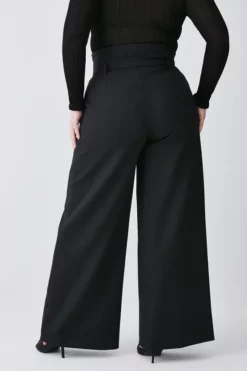 Best deal 🌟 Karen Millen Plus Size Compact Stretch High Waist Wide Leg Trouser 🤩 -Workwear Shop bkk09270 black xl 2