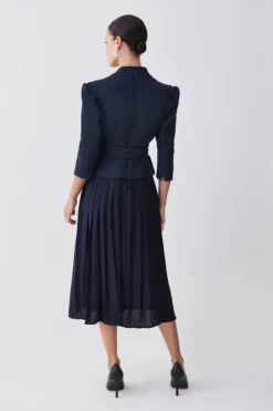 Top 10 ⭐ Karen Millen Petite Structured Crepe Forever Pleated Midi 👗 Dress 🥰 -Workwear Shop bkk09272 navy xl 2