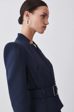 Top 10 ⭐ Karen Millen Petite Structured Crepe Forever Pleated Midi 👗 Dress 🥰 -Workwear Shop bkk09272 navy xl 5