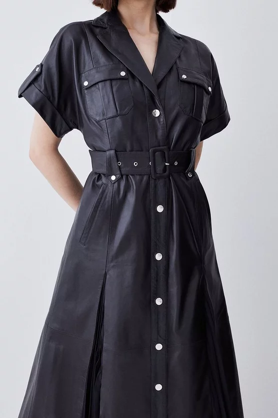 Best deal ๐ Karen Millen Leather Belted Button Detail ๐ Shirt Midi ๐ Dress ๐ 2 Best deal ๐ Karen Millen Leather Belted Button Detail ๐ Shirt Midi ๐ Dress ๐ - Image 2