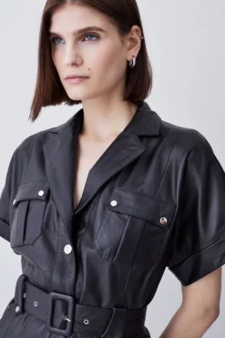 Best deal ๐ Karen Millen Leather Belted Button Detail ๐ Shirt Midi ๐ Dress ๐ 11 Best deal ๐ Karen Millen Leather Belted Button Detail ๐ Shirt Midi ๐ Dress ๐ -Workwear Shop bkk09274 black xl 4