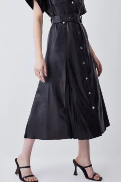 Best deal ๐ Karen Millen Leather Belted Button Detail ๐ Shirt Midi ๐ Dress ๐ 12 Best deal ๐ Karen Millen Leather Belted Button Detail ๐ Shirt Midi ๐ Dress ๐ -Workwear Shop bkk09274 black xl 5