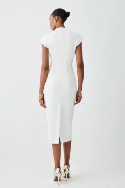 Cheapest 🎉 Karen Millen Petite Structured Crepe Forever Midi 👗 Dress ✔️ -Workwear Shop bkk09301 ivory xl 2