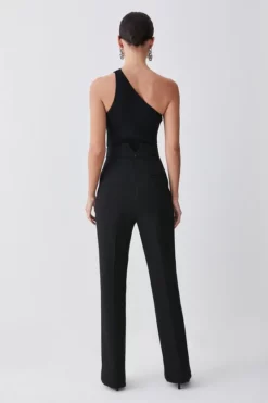 Best Sale 💯 Karen Millen Petite Compact Stretch High Rise Split Hem Trouser 🌟 -Workwear Shop bkk09476 black xl 2