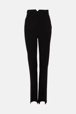Best Sale 💯 Karen Millen Petite Compact Stretch High Rise Split Hem Trouser 🌟 -Workwear Shop bkk09476 black xl 3