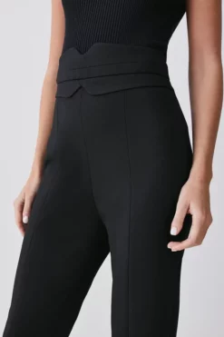 Best Sale 💯 Karen Millen Petite Compact Stretch High Rise Split Hem Trouser 🌟 -Workwear Shop bkk09476 black xl 4