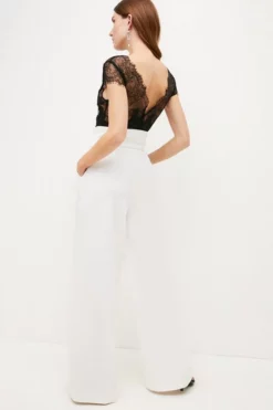 Cheap 🛒 Karen Millen Petite Compact Stretch High Waist Slim Leg Trouser ❤️ -Workwear Shop bkk09477 ivory xl 2