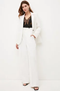 Cheap 🛒 Karen Millen Petite Compact Stretch High Waist Slim Leg Trouser ❤️ -Workwear Shop bkk09477 ivory xl 4