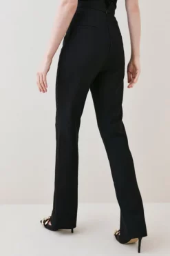 Promo 🎉 Karen Millen Tall Compact Stretch High Rise Split Hem Trouser ✔️ -Workwear Shop bkk09503 black xl 2