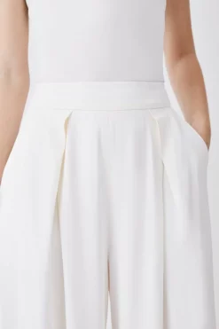 Brand new 😉 Karen Millen Pleat Detail Wide Leg Trouser 🔥 -Workwear Shop bkk09630 ivory xl 4