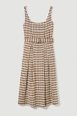 Discount ❤️ Karen Millen Check Tweed Full 👗 Skirt Midi 👗 Dress 🎉 -Workwear Shop bkk09663 brown xl 3