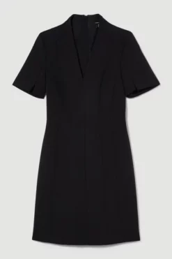 New ✨ Karen Millen Italian Compact Scuba Jersey Seamed A Line Mini 👗 Dress 👏 -Workwear Shop bkk09678 black xl 3