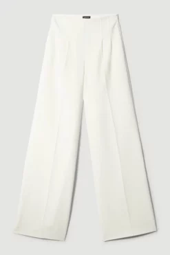 Flash Sale 🛒 Karen Millen Clean Tailored Darted Wide Leg Trouser ✨ -Workwear Shop bkk09699 ecru xl 3