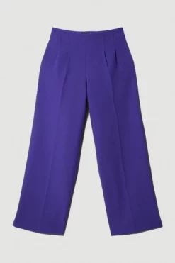 Buy 👏 Karen Millen Petite Clean Tailored Darted Wide Leg Trouser 😉 -Workwear Shop bkk09700 purple xl 3