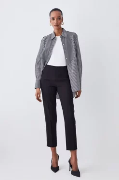 Flash Sale 🎉 Karen Millen Compact Essential Slim Leg Trouser 🔔 -Workwear Shop womens beige compact essential slim leg trouser 1