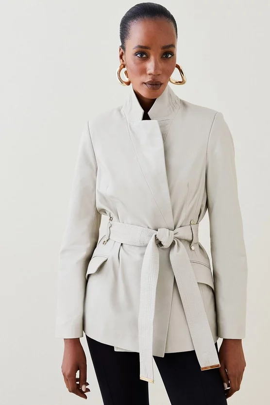 New โ Karen Millen Leather Investment Notch Neck Short ๐งฅ Coat ๐คฉ 6 New โ Karen Millen Leather Investment Notch Neck Short ๐งฅ Coat ๐คฉ - Image 6