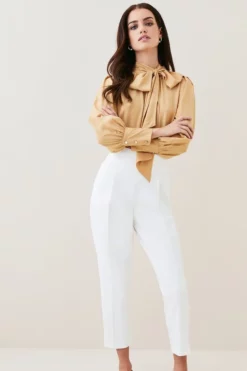 Coupon 🛒 Karen Millen Petite Compact Stretch Slim Leg Trouser 🎁 -Workwear Shop womens black petite compact stretch slim leg trouser 1