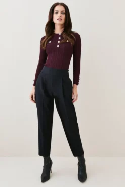 Coupon 🛒 Karen Millen Petite Compact Stretch Slim Leg Trouser 🎁 -Workwear Shop womens black petite compact stretch slim leg trouser 2