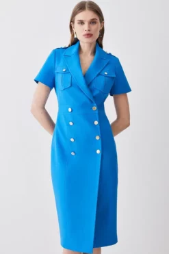 Top 10 ⌛ Karen Millen Tailored Double Breasted Tux Midi 👗 Dress 👏 -Workwear Shop womens black tailored double breasted tux midi dress 3