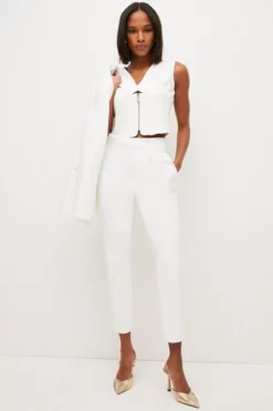 Deals 🤩 Karen Millen Tall Compact Stretch Slim Leg Trouser 🔥 -Workwear Shop womens black tall compact stretch slim leg trouser