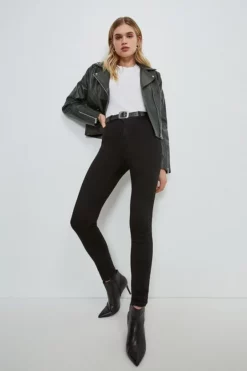 Top 10 🔥 Karen Millen Leather Signature Biker Jacket ⌛ -Workwear Shop womens blackwhite leather signature biker jacket