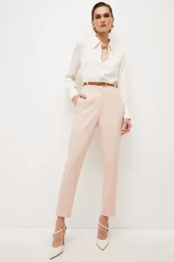 Best Sale ✔️ Karen Millen Relaxed Tailored Belted Slim Leg Trouser 💯 16 Best Sale ✔️ Karen Millen Relaxed Tailored Belted Slim Leg Trouser 💯 -Workwear Shop womens blush relaxed tailored belted slim leg trouser 3