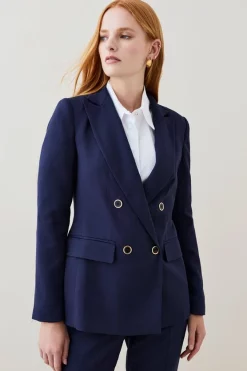 Best reviews of ❤️ Karen Millen Relaxed Tailored Double Breasted Jacket 💯 -Workwear Shop womens blush relaxed tailored double breasted jacket 2