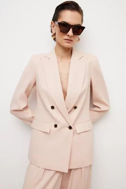 Best reviews of ❤️ Karen Millen Relaxed Tailored Double Breasted Jacket 💯 -Workwear Shop womens blush relaxed tailored double breasted jacket 3