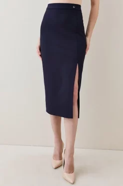 Cheapest 🥰 Karen Millen Tailored Stretch Pencil 👗 Skirt 🤩 -Workwear Shop womens blush tailored stretch pencil skirt