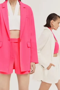Cheap ❤️ Karen Millen Soft Twill Oversized Tailored Jacket 👍 -Workwear Shop womens bright20pink soft twill oversized tailored jacket
