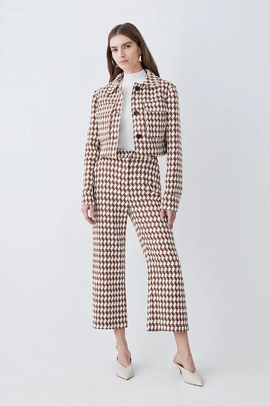Budget 🎉 Karen Millen Check Tweed High Waist Cropped Wide Leg Trousers ✨ 5 Budget 🎉 Karen Millen Check Tweed High Waist Cropped Wide Leg Trousers ✨ - Image 5