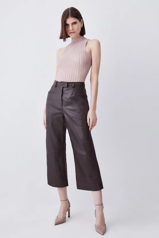 Brand new 😀 Karen Millen Leather Wide Leg Culotte 😀 6 Brand new 😀 Karen Millen Leather Wide Leg Culotte 😀 - Image 6