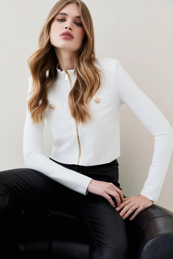 Hot Sale 😉 Karen Millen Military Bandage Short Knitted Jacket ✨ 6 Hot Sale 😉 Karen Millen Military Bandage Short Knitted Jacket ✨ - Image 6