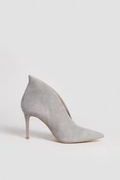 Flash Sale 🔔 Karen Millen Premium Suede Point Ankle Boot 🛒 -Workwear Shop womens grey premium suede point ankle boot
