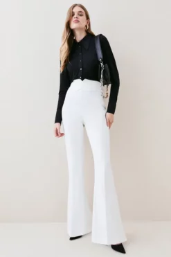Discount ๐งจ Karen Millen Compact Stretch High Rise Split Hem Kickflare Trouser โ๏ธ 11 Discount ๐งจ Karen Millen Compact Stretch High Rise Split Hem Kickflare Trouser โ๏ธ -Workwear Shop womens ivory compact stretch high rise split hem kickflare trouser