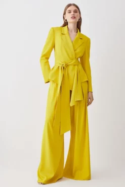 Brand new 😉 Karen Millen Pleat Detail Wide Leg Trouser 🔥 -Workwear Shop womens ivory pleat detail wide leg trouser