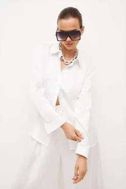 Coupon 🔥 Karen Millen Satin Crepe Long Sleeve 👚 Shirt ⌛ -Workwear Shop womens ivory satin crepe long sleeve shirt