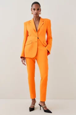 Budget 😀 Karen Millen Tailored Slim Leg Trousers 👍 -Workwear Shop womens ivory tailored slim leg trousers 1