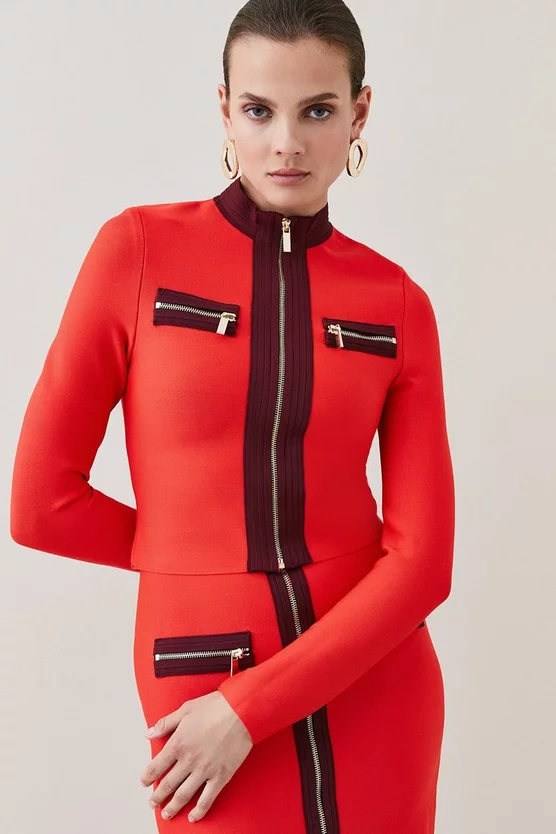 Flash Sale ๐งจ Karen Millen Contrast Zip Pocket Bandage Knit Jacket โ๏ธ 5 Flash Sale ๐งจ Karen Millen Contrast Zip Pocket Bandage Knit Jacket โ๏ธ - Image 5