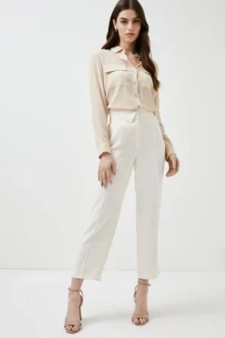 Budget ✔️ Karen Millen Essential Tailored Slim Leg Trousers 🎁 -Workwear Shop womens navy essential tailored slim leg trousers