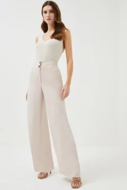 New ❤️ Karen Millen Essential Tailored Wide Leg Woven Trousers 🎉 11 New ❤️ Karen Millen Essential Tailored Wide Leg Woven Trousers 🎉 -Workwear Shop womens navy essential tailored wide leg woven trousers 1